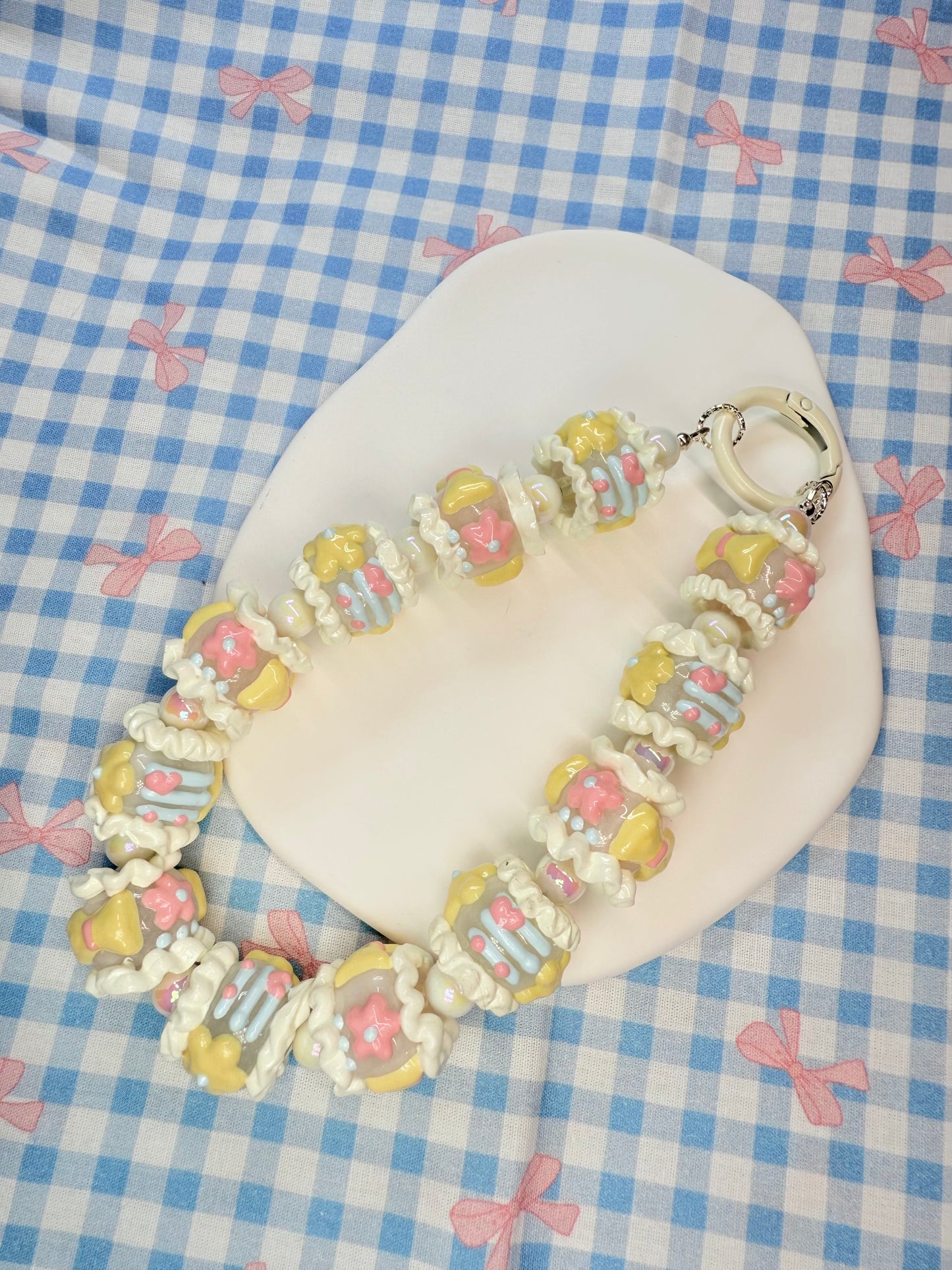 Pastel full handpainted bag charm