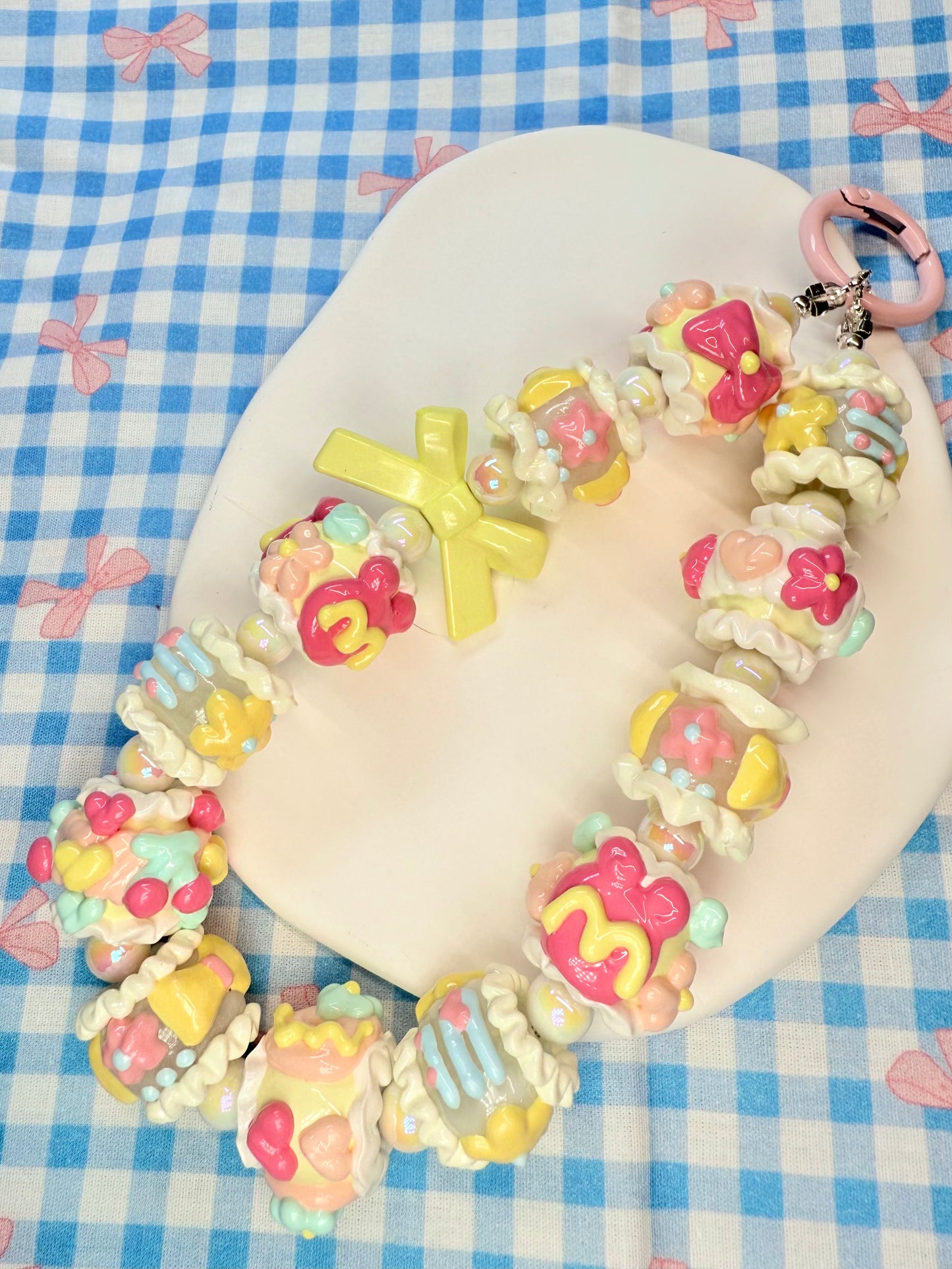 Pastel mix full handpainted bag charm