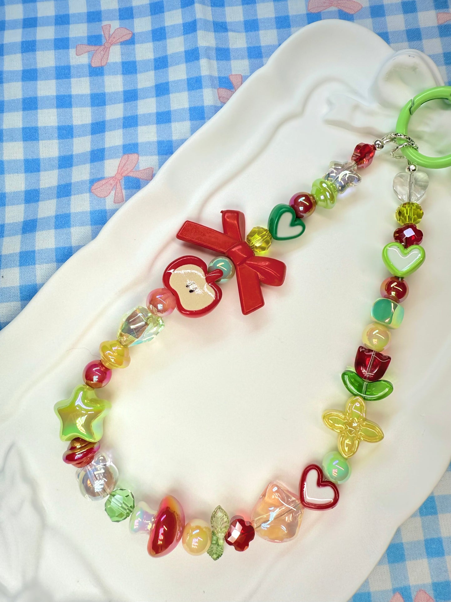 Dainty fresh apple phone charm