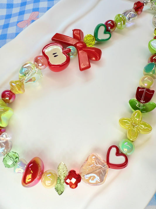 Dainty fresh apple phone charm