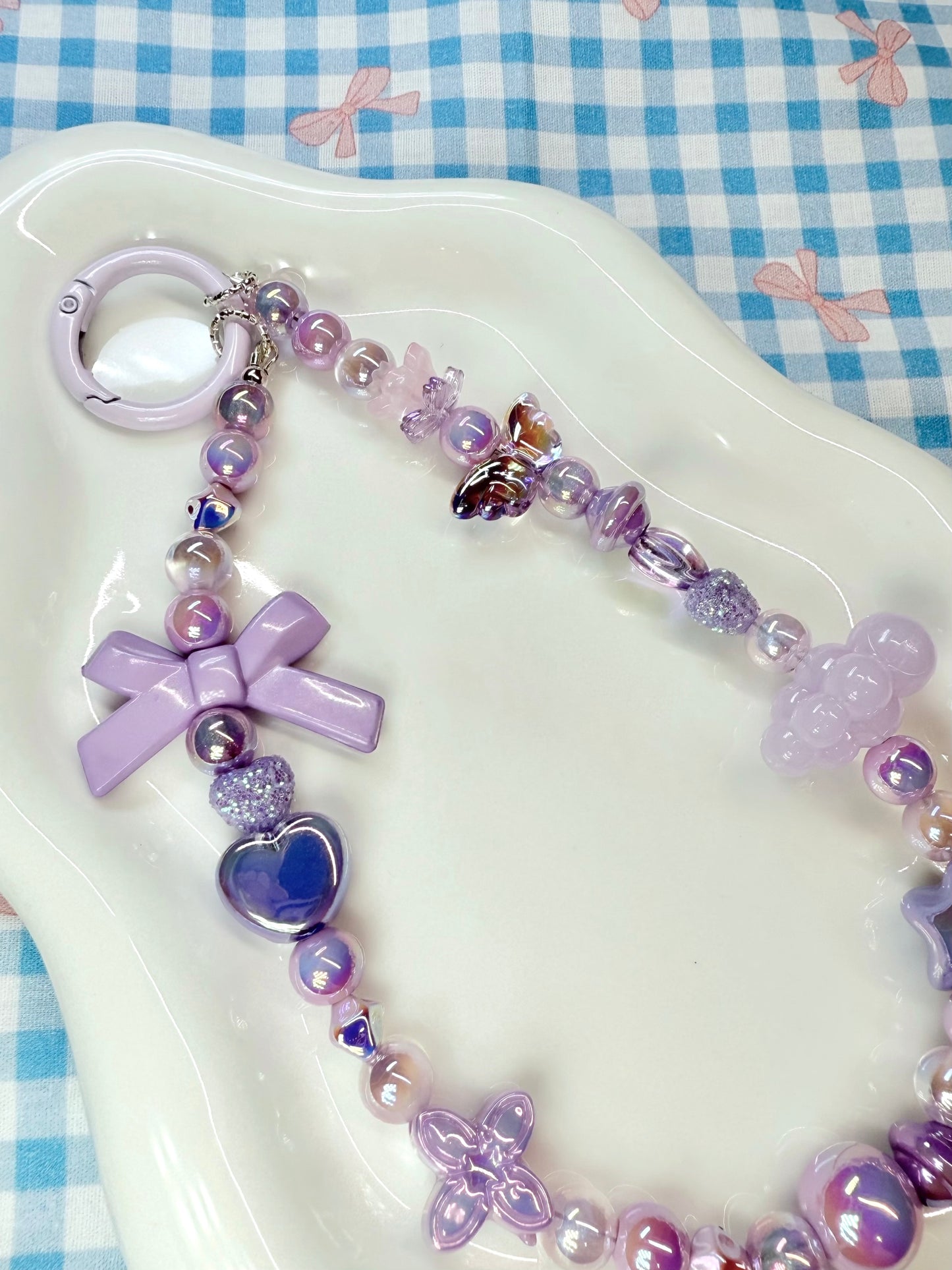 Dainty purple phone charm