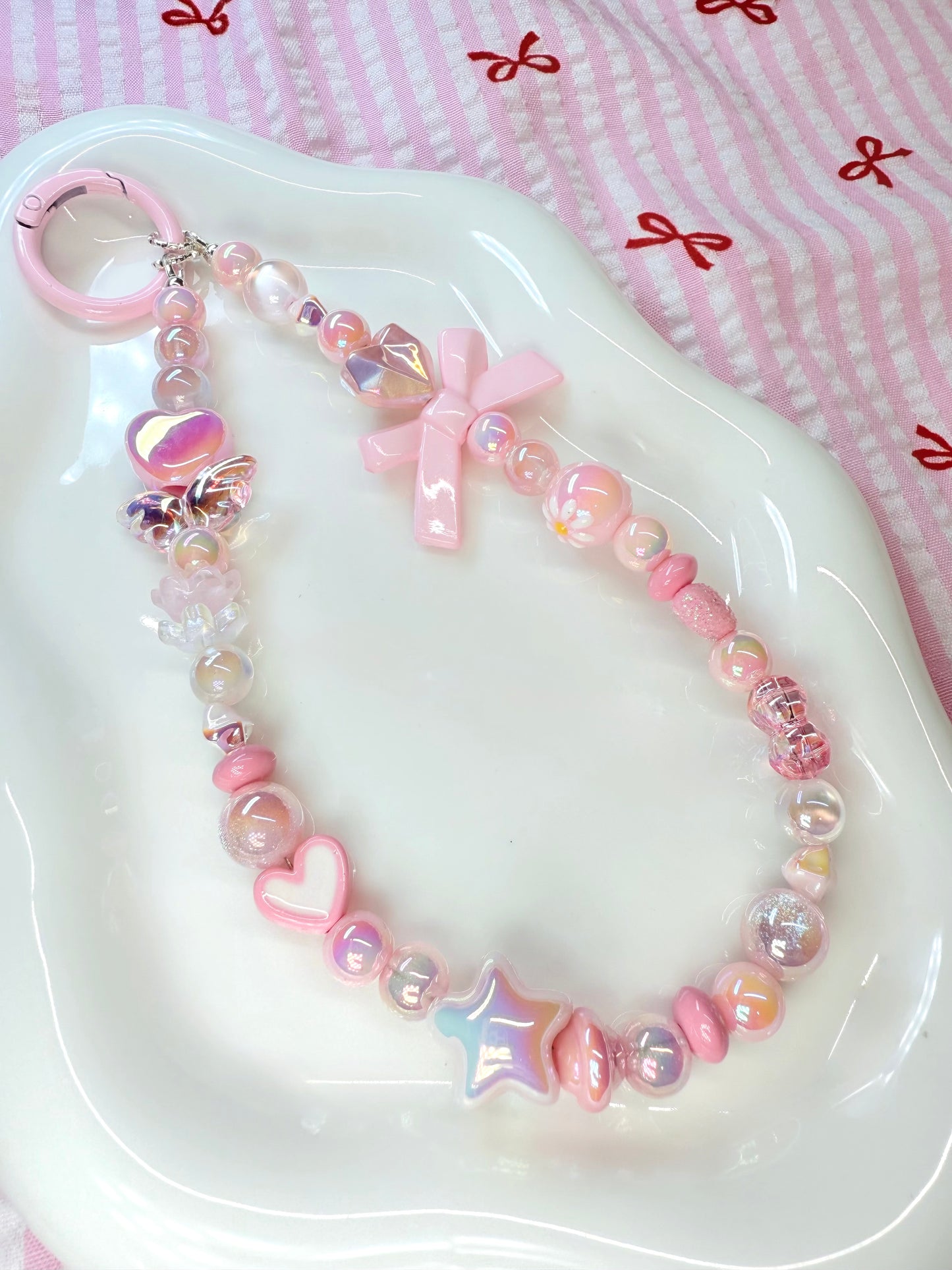 Dainty pink phone charm