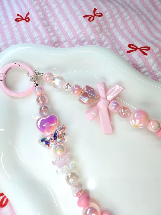 Dainty pink phone charm