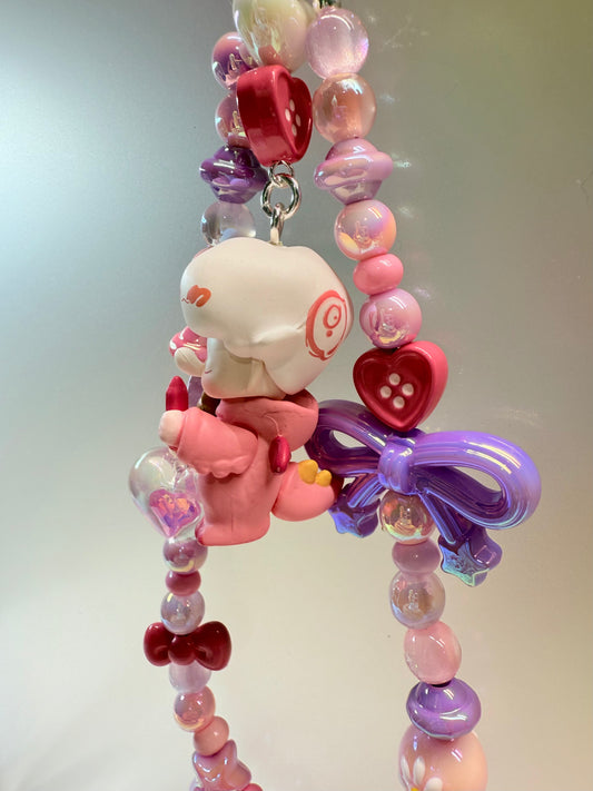 Popmart Dimoo pink phone charm strap
