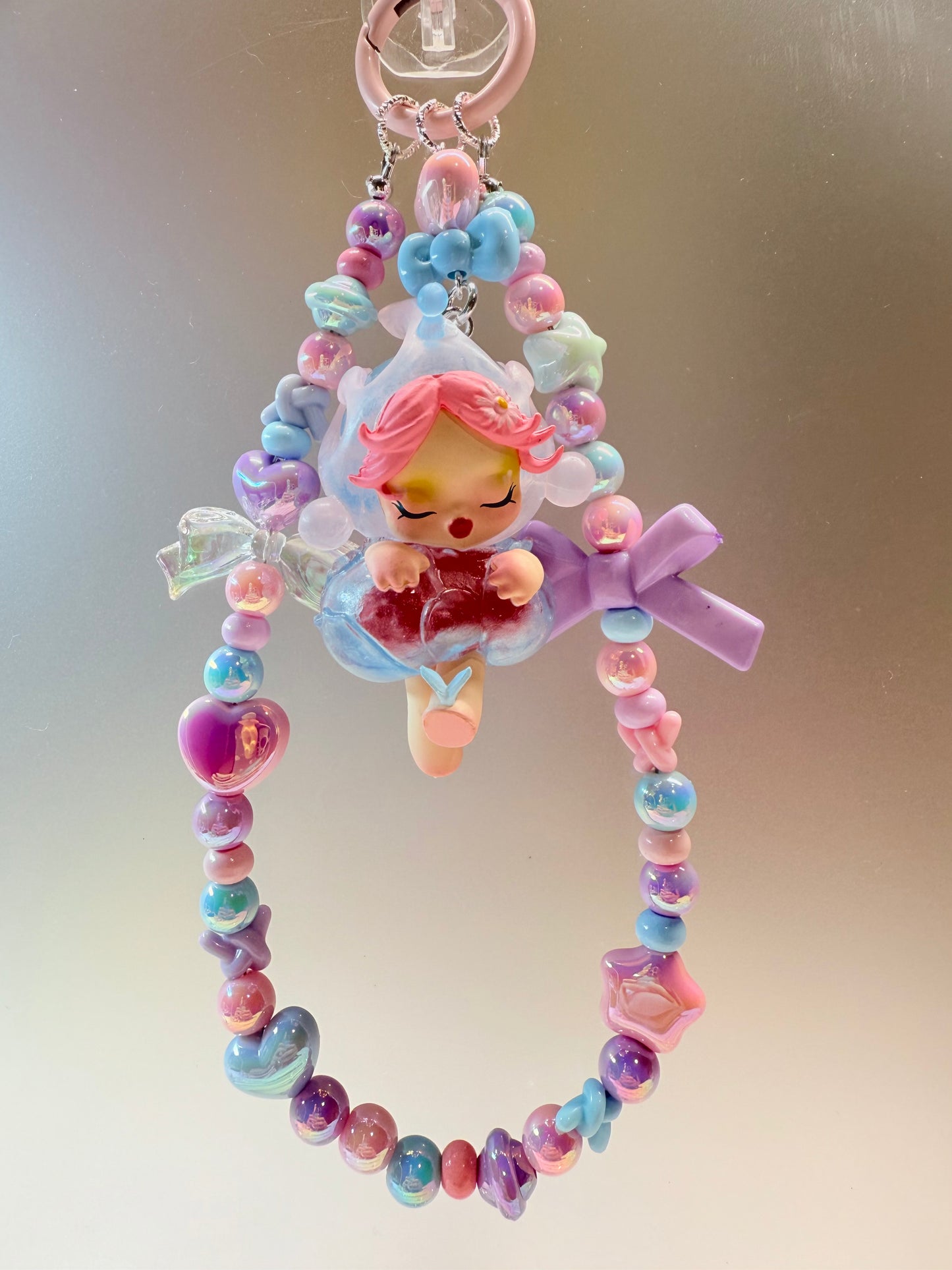 Popmart Skull Panda pastel phone charm strap