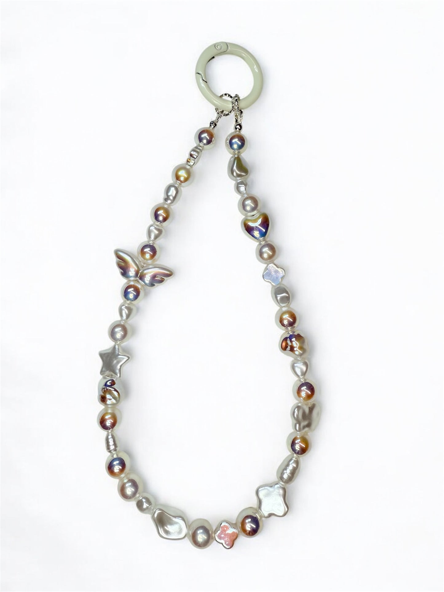 Dainty pearl phone charm