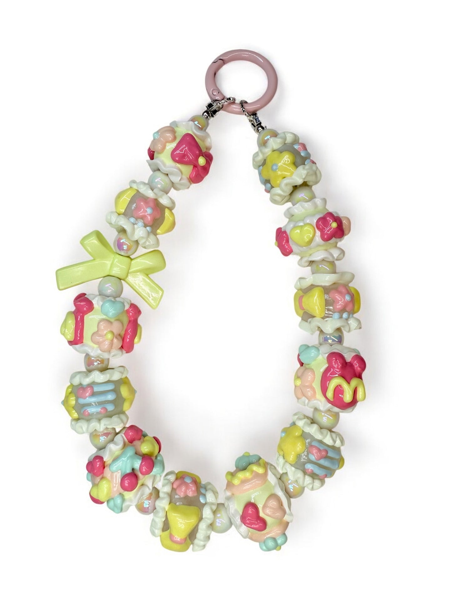 Pastel mix full handpainted bag charm
