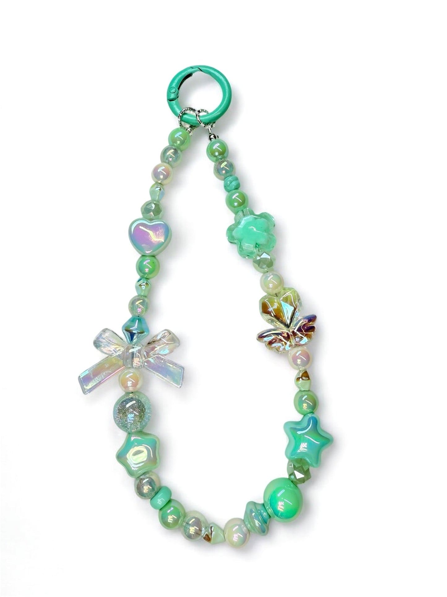 Dainty pastel green phone charm