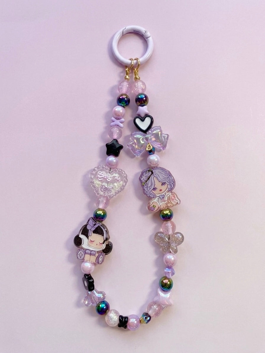 SP purple phone charm strap