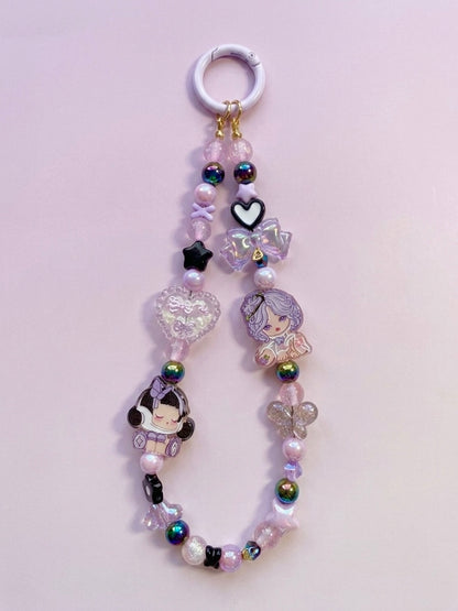 SP purple phone charm strap