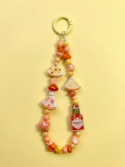 Pizza phone charm strap