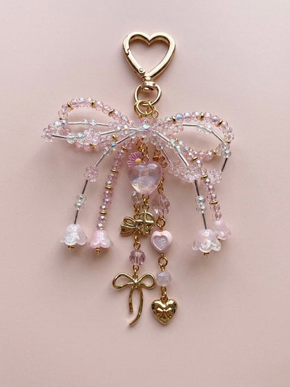Crystal Bow dangle bag charm