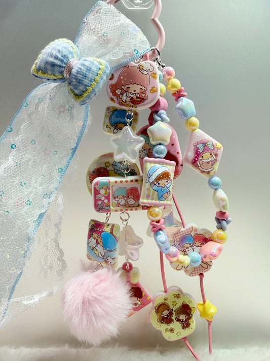 Little Twin Stars bag charm stack