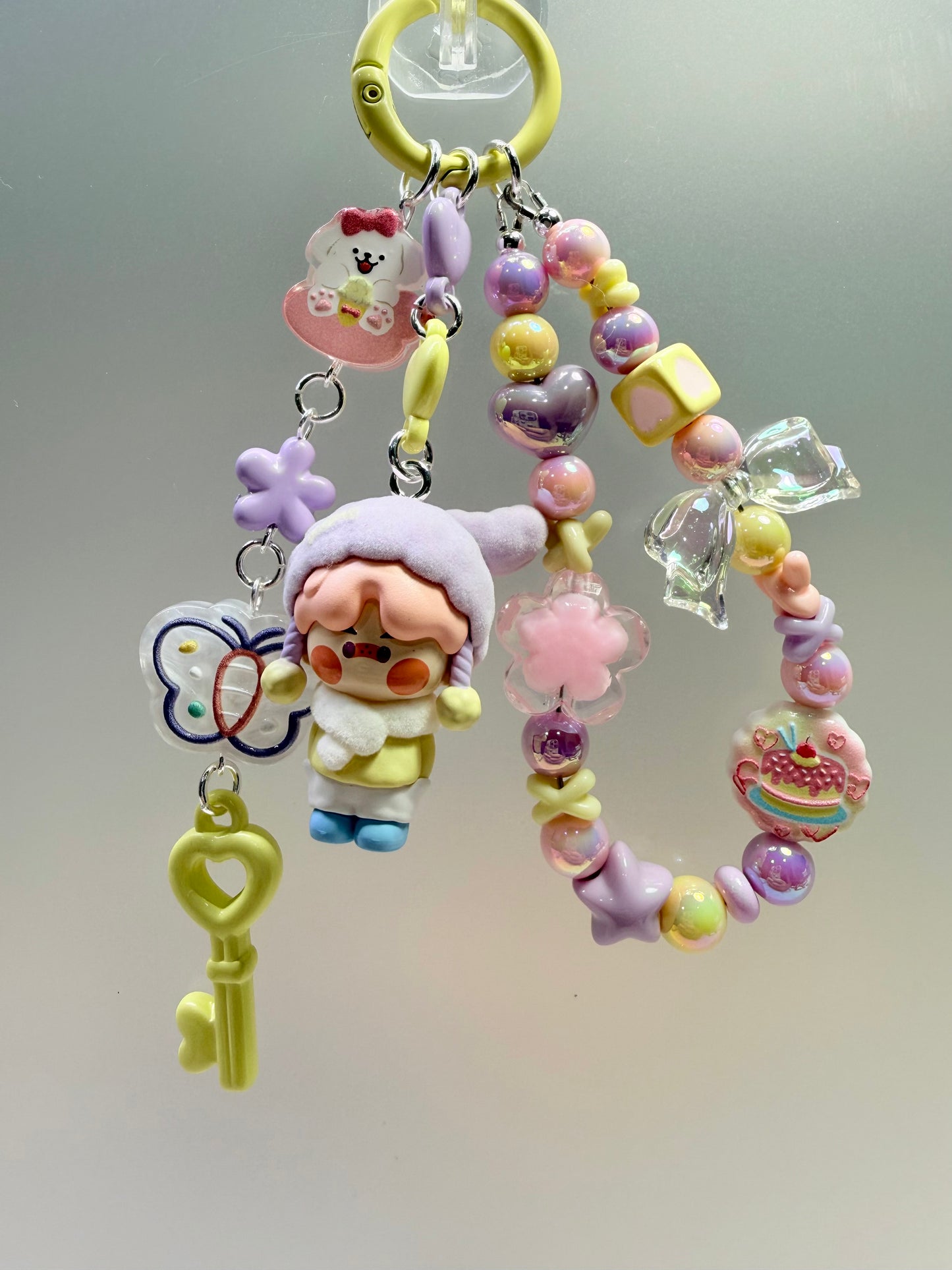 Pino Jelly flocked dangle bag charm