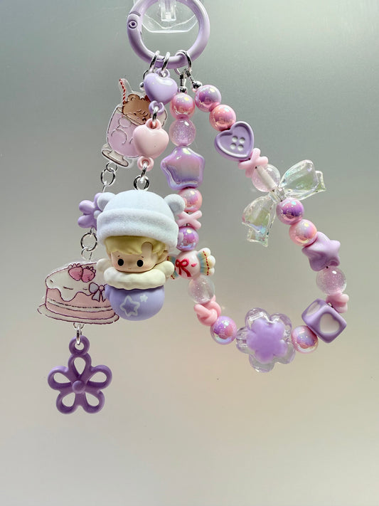 Hacipupu flocked dangle bag charm