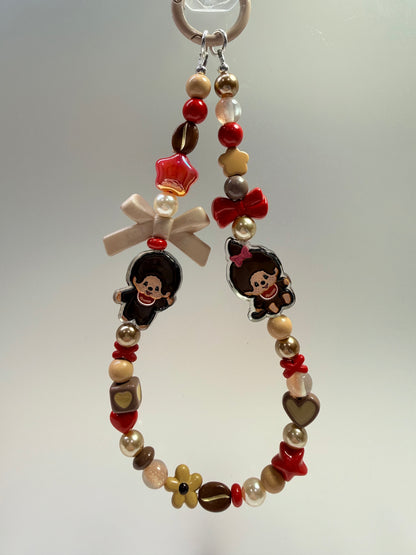 Monchhichi phone charm strap