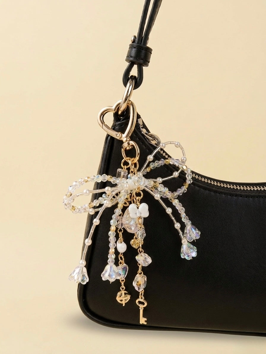 Crystal Bow dangle bag charm