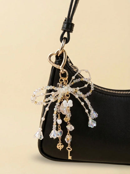 Crystal Bow dangle bag charm