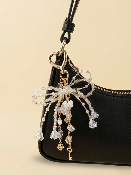 Crystal Bow dangle bag charm
