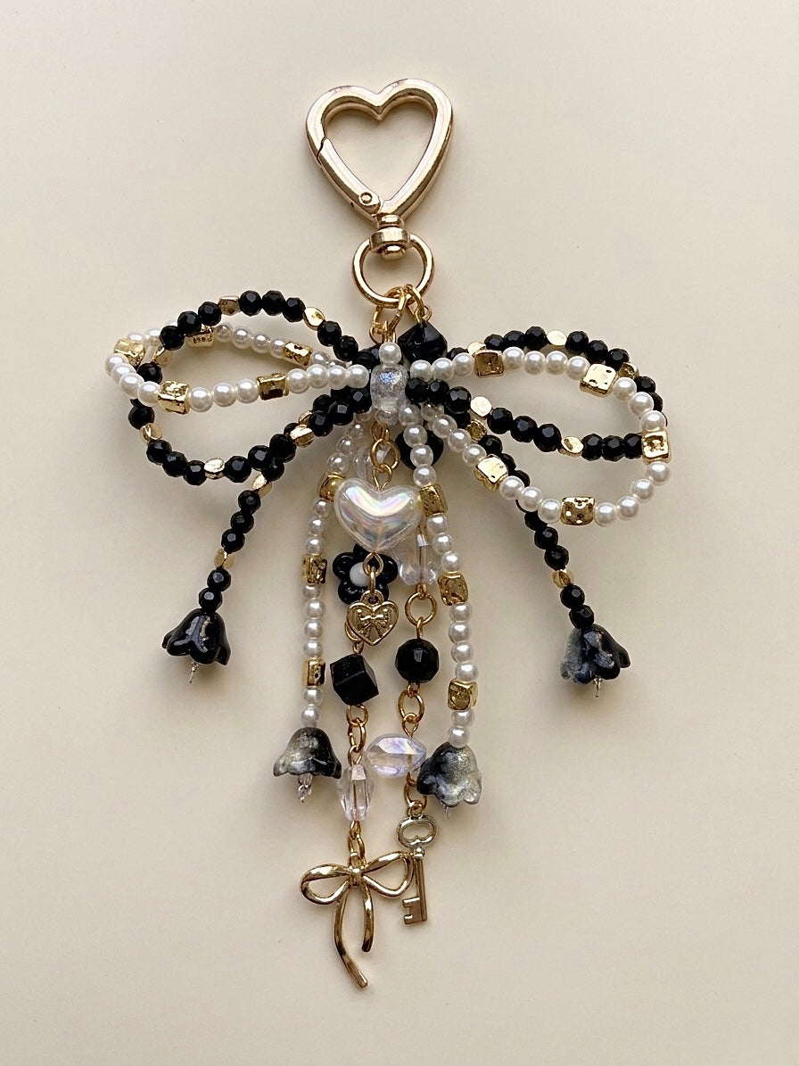 Crystal Bow dangle bag charm