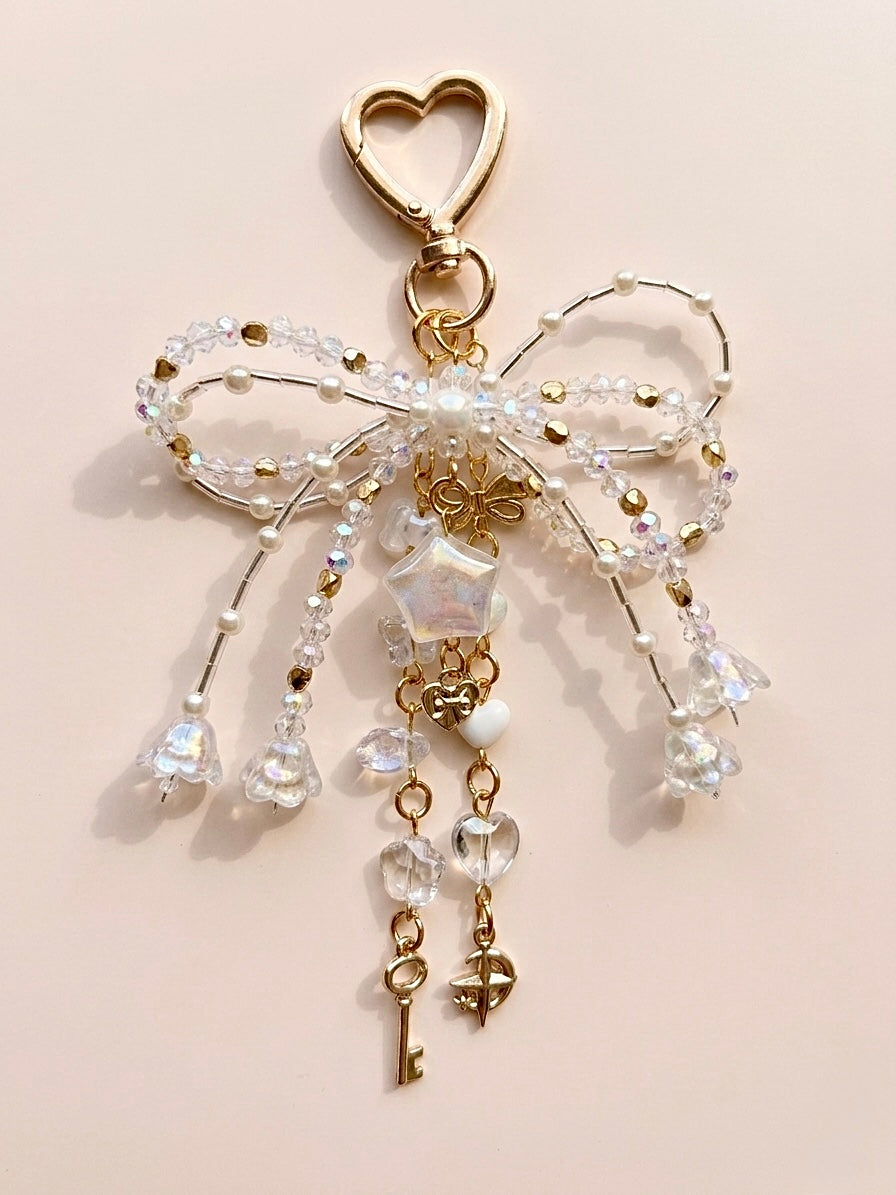 Crystal Bow dangle bag charm