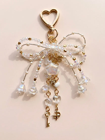 Crystal Bow dangle bag charm