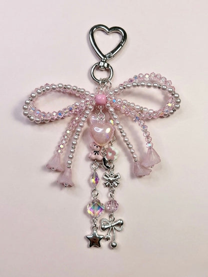 Crystal Bow dangle bag charm