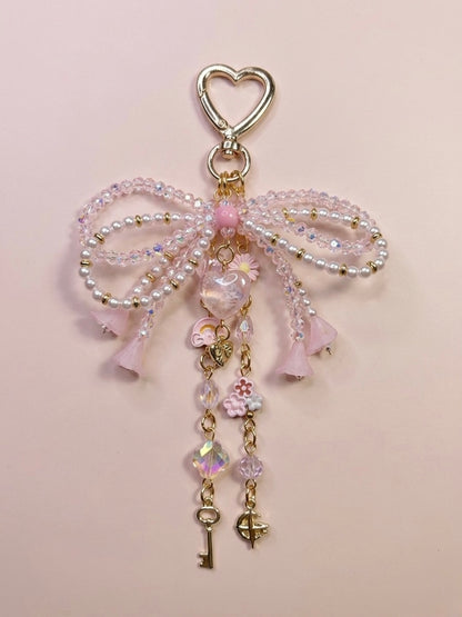 Crystal Bow dangle bag charm