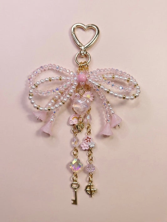 Crystal Bow dangle bag charm