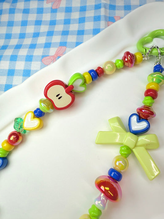 Dainty bright colourful phone charm