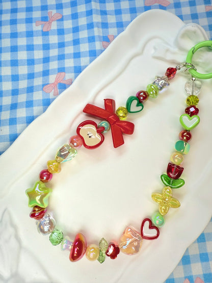 Dainty fresh apple phone charm
