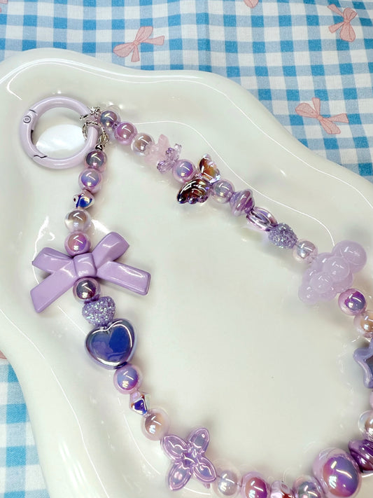 Dainty purple phone charm