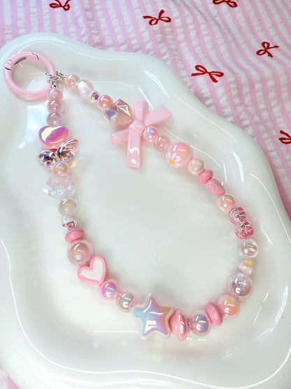 Dainty pink phone charm