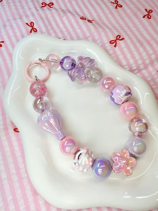 Chonky pink & purple bag charm