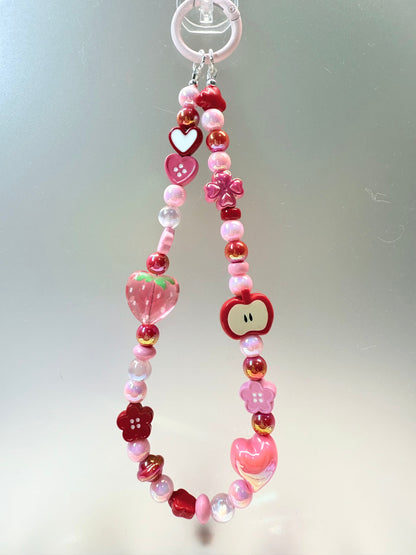 Dainty pink red phone charm