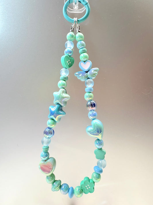 Dainty teal phone charm