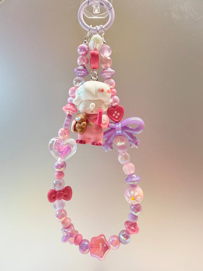 Popmart Dimoo pink phone charm strap