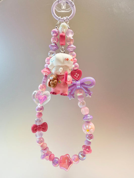 Popmart Dimoo pink phone charm strap