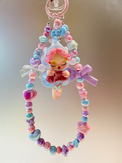 Popmart Skull Panda pastel phone charm strap