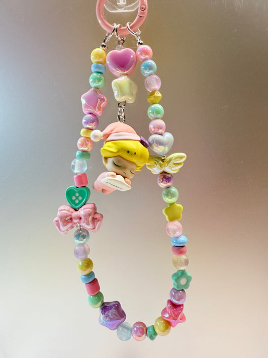 Popmart Dimoo pastel rainbow phone charm strap