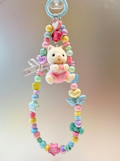 Sylvanian Families baby cat pastel phone charm strap