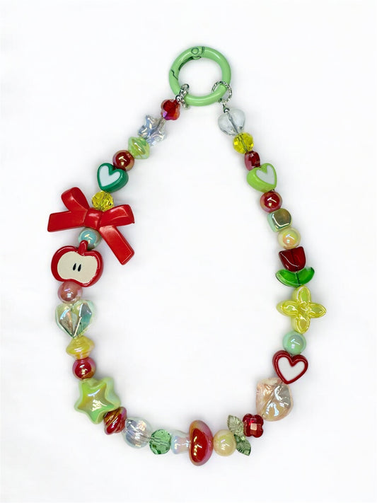 Dainty fresh apple phone charm