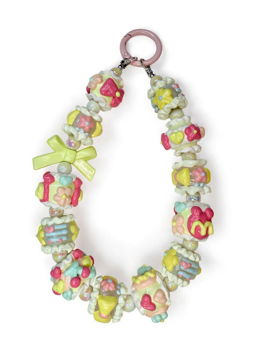 Pastel mix full handpainted bag charm