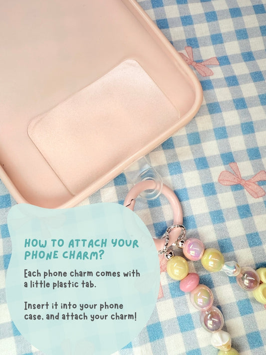 Dainty white phone charm