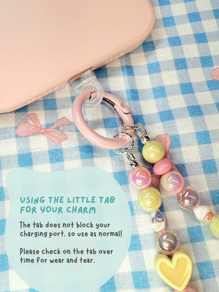 Dainty teal purple phone charm