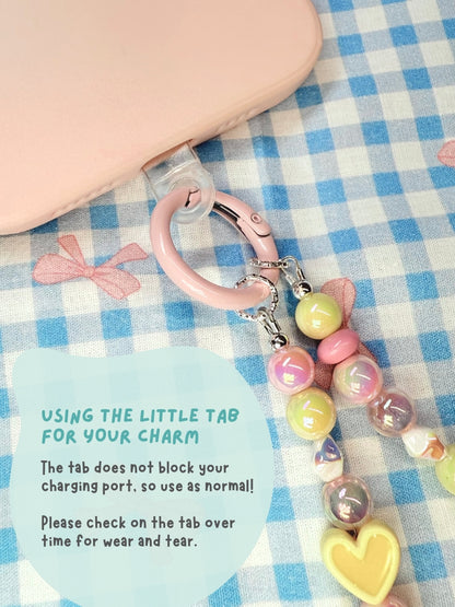 Dainty teal purple phone charm