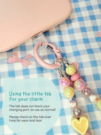 Pearly gold phone charm strap